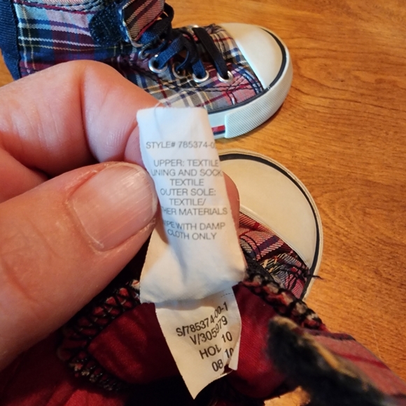 Baby Gap Plaid High-tops, Toddler Size 5 - Picture 7 of 7